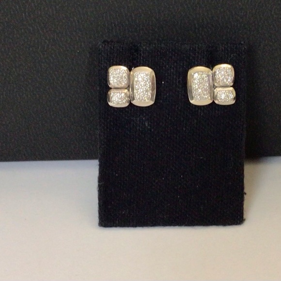 David Yurman Confetti Sterling Silver and Diamond stud earrings Pre-loved - Picture 6 of 7